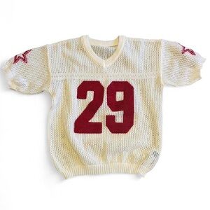 Cream and Red woman‎ knit top Streetwear Sporty